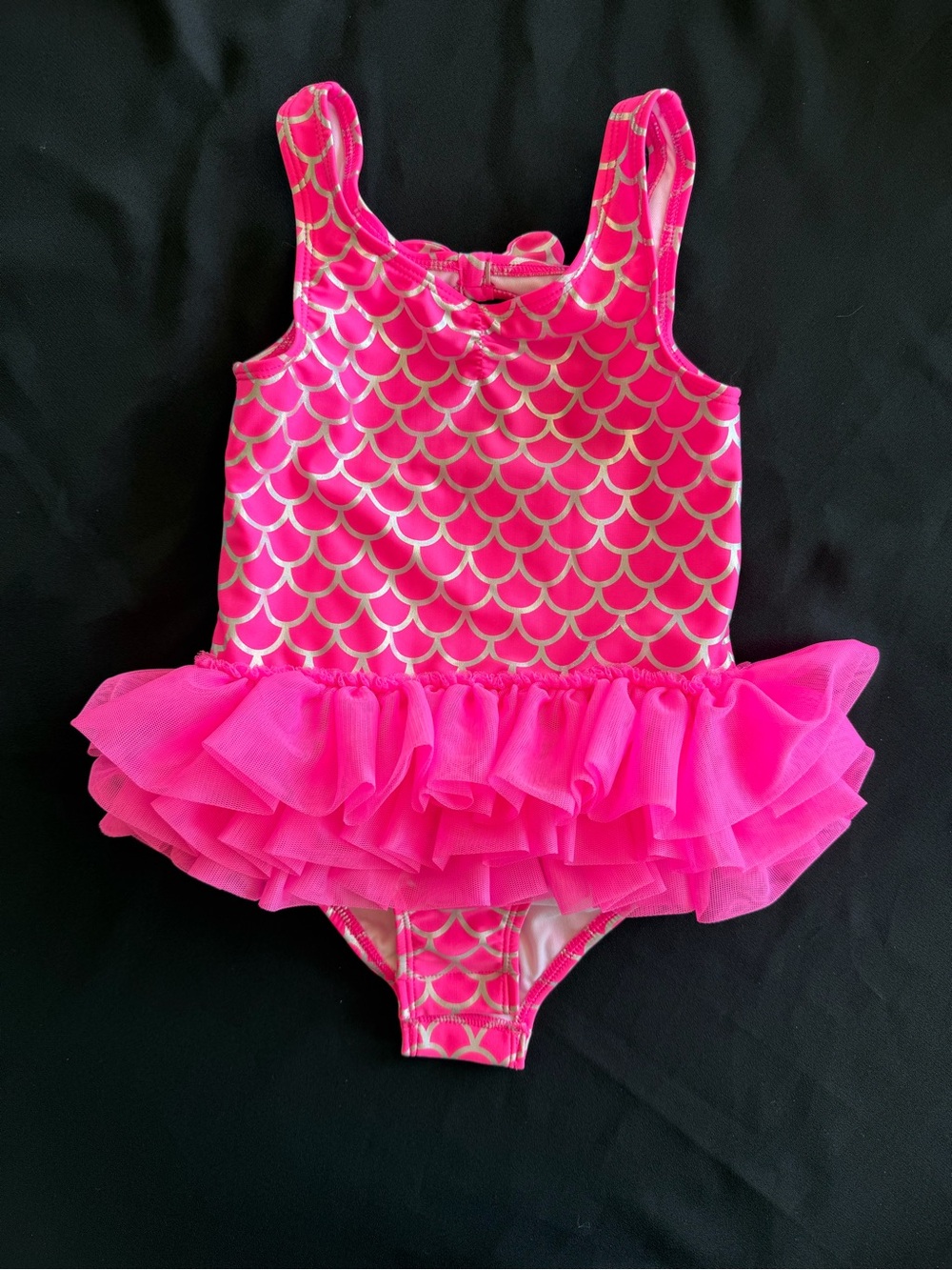 Cat & Jack Pink Mermaid Scale Ruffle One-Piece Swimsuit